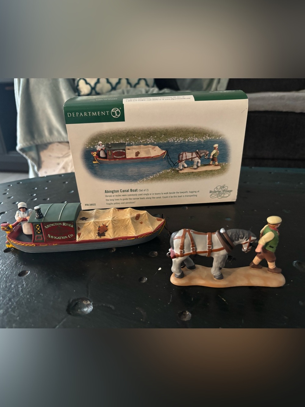 Department 56 Dickens Village Series - ‘Abington Canal Boat’ Accessory
